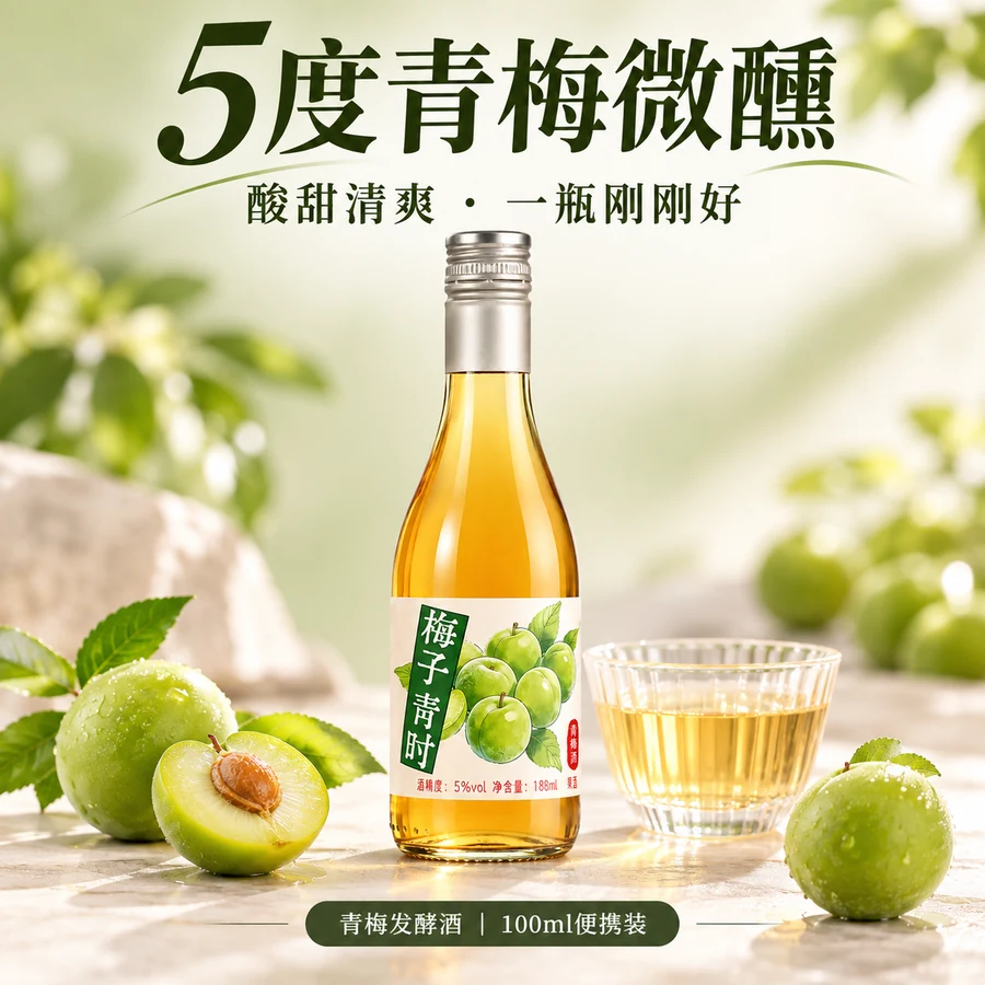 晓桃红青梅酒 5度 · 188ml
